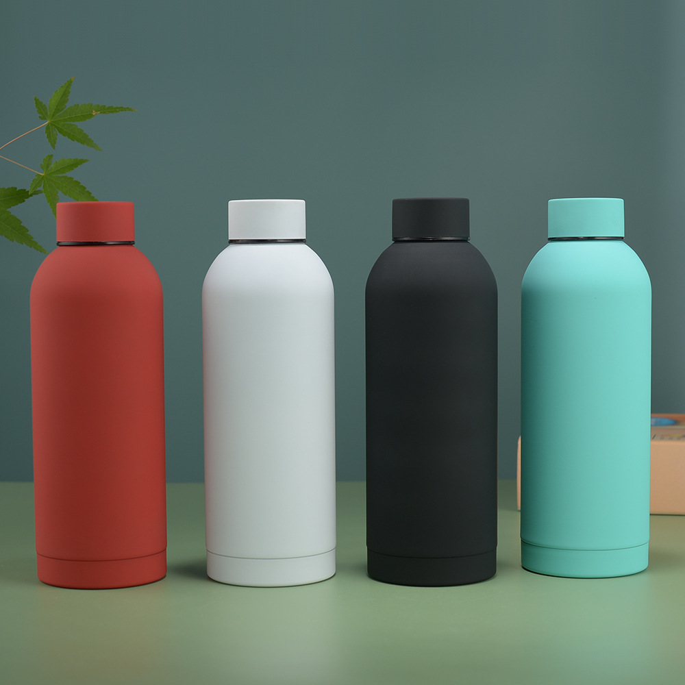 美式橡胶漆小口瓶户外真空户外运动水瓶车载跨境304不锈钢保温杯详情2