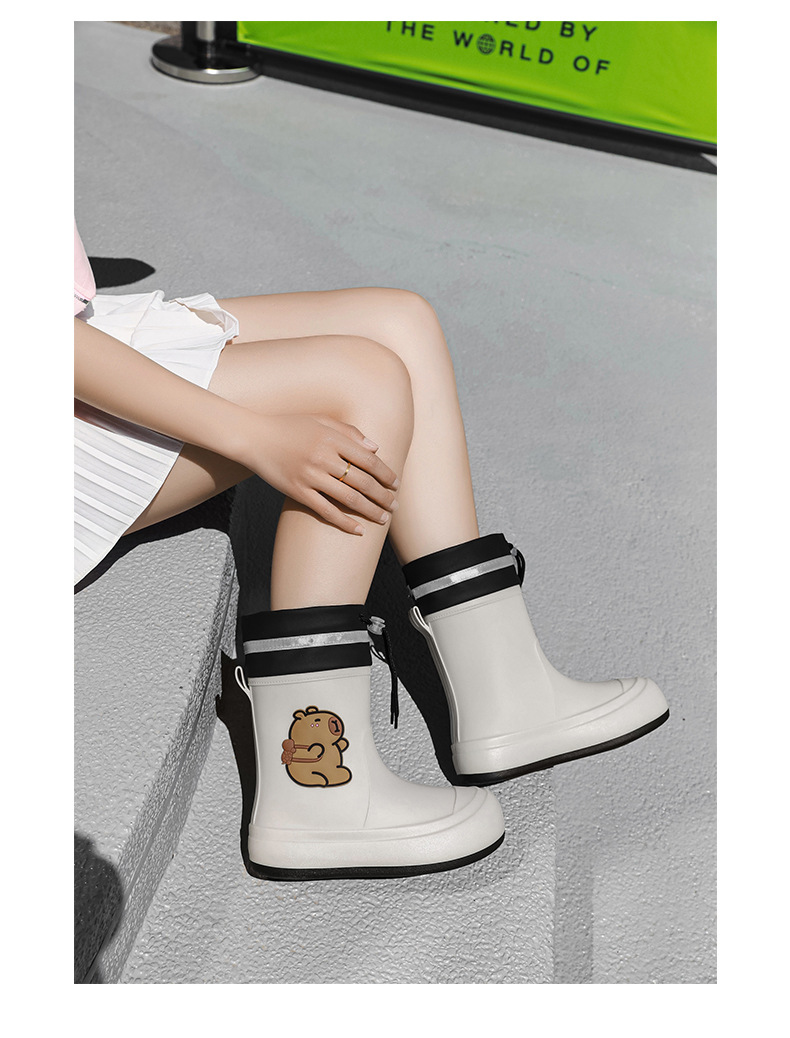 网红卡通时尚雨鞋女款外穿收口防水鞋防滑亲子雨靴女学生可爱胶鞋详情21