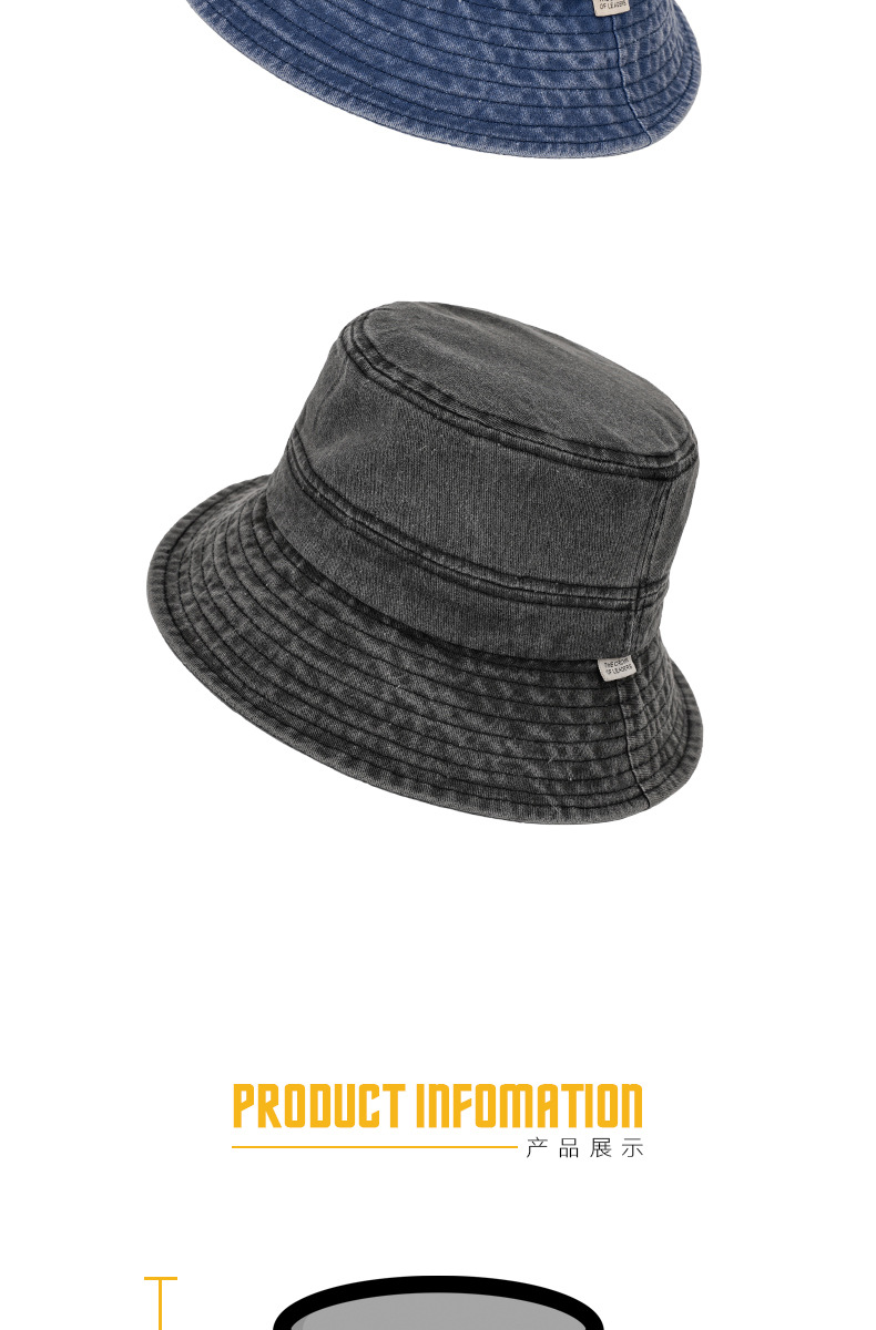 Summer washed vintage vintage fisherman hats for women and men, Japanese-style versatile cotton bucket hats and basin hats pic 5