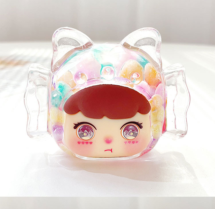 【现货工厂】亚克力原创糖果女孩多色入油流沙摆件办公室桌面装饰详情9