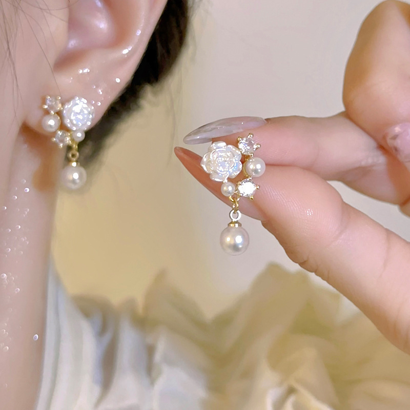 Ins-style pearl earrings for women, 925 silver needle, niche design, butterfly stud earrings, light luxury and high-end feel, earrings, earrings and ear rings pic 30