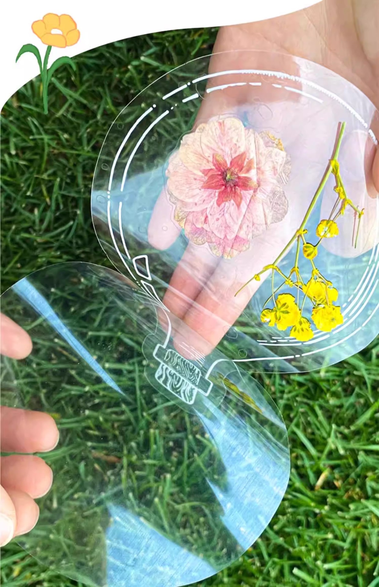 瓶子里的春天干花书签手工diy材料包透明植物秋天树叶标本塑封膜详情8