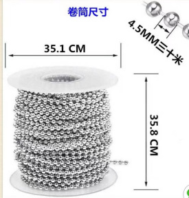 Wholesale 304 stainless steel bead chain, Guka tag chain, colored electroplated wave chain, curtain wave bead chain in stock pic 5