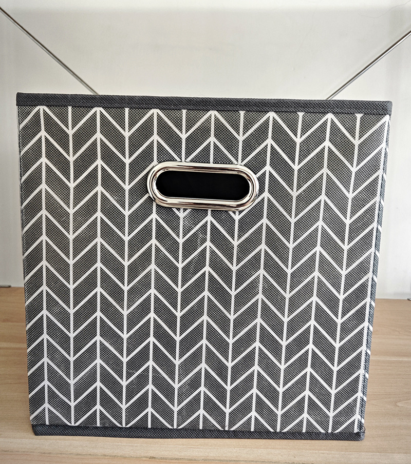 储物箱收纳柜可折叠收纳篮带金属手柄家居收纳盒抽屉式方盒大容量详情3