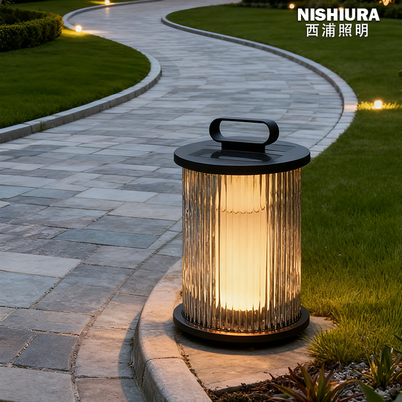 Cross-border ODM simple solar outdoor garden lamp, waterproof home garden villa decoration, wabi-sabi style lawn lamp pic 4