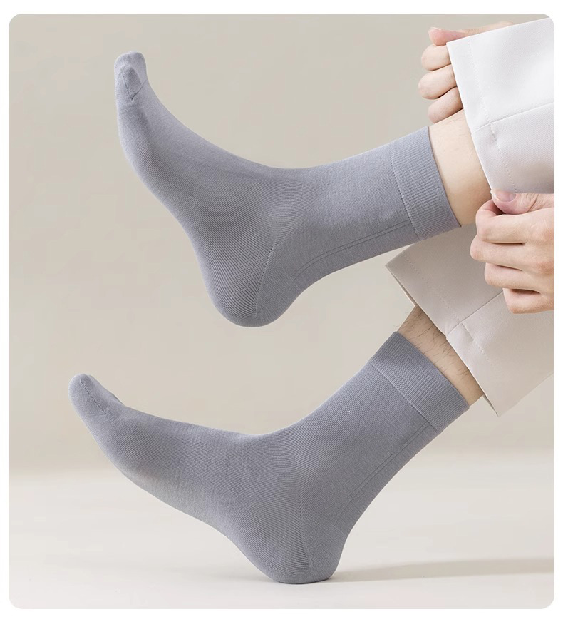 竹纤维袜子男袜新款男士中筒袜春夏季运动薄透气抗菌防臭吸汗长袜详情31