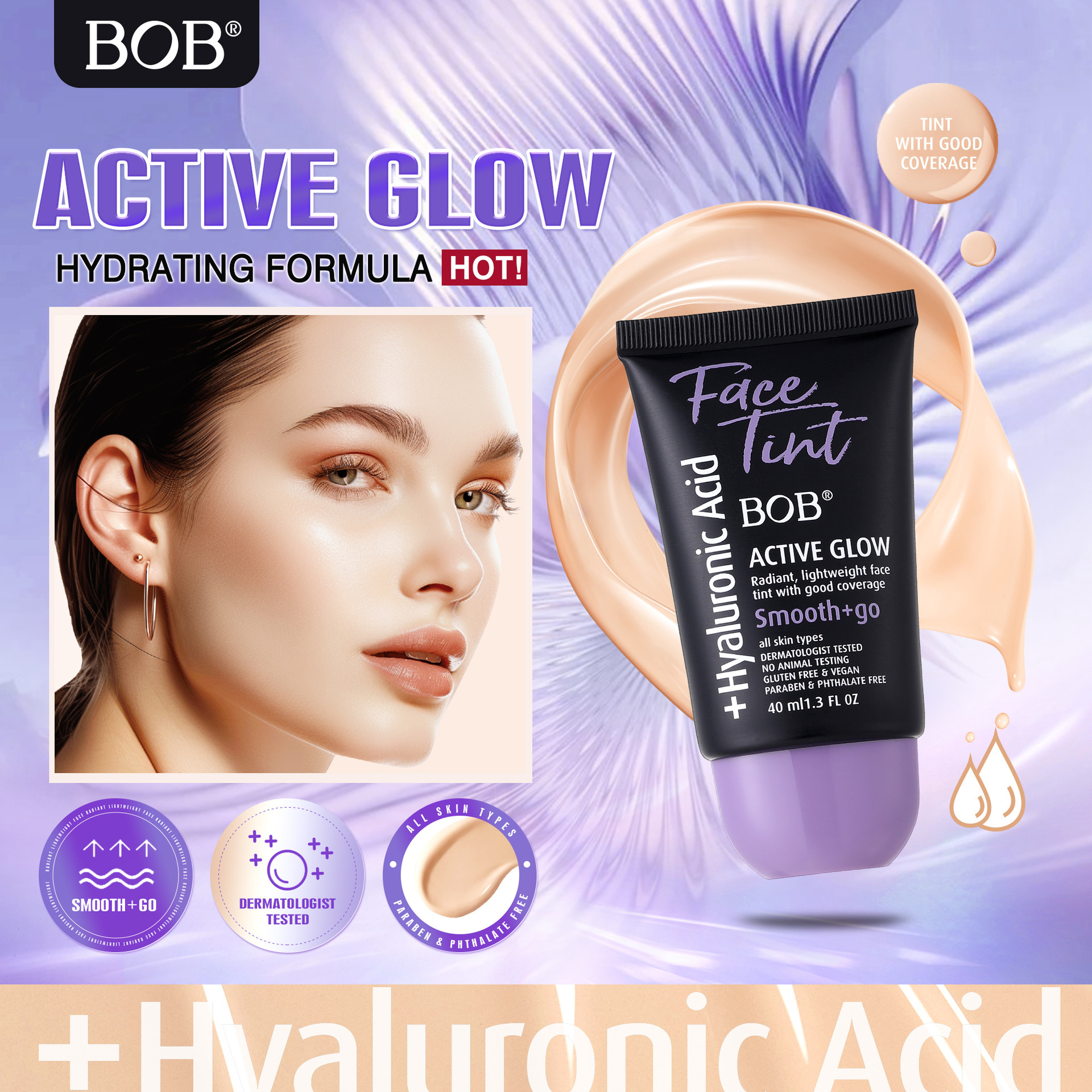 Cross-border exclusive bob Soft, Light and Oil-Control bb Cream Moisturizing, Concealing, Brightening, Long-lasting, and Non-smug Foundation pic 4