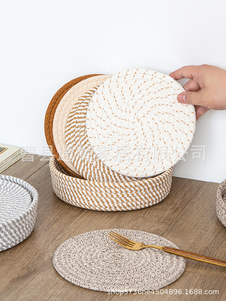 碗垫隔热餐垫圆形麻编织杯垫隔热盘垫装饰道具垫子家用防烫锅垫详情41