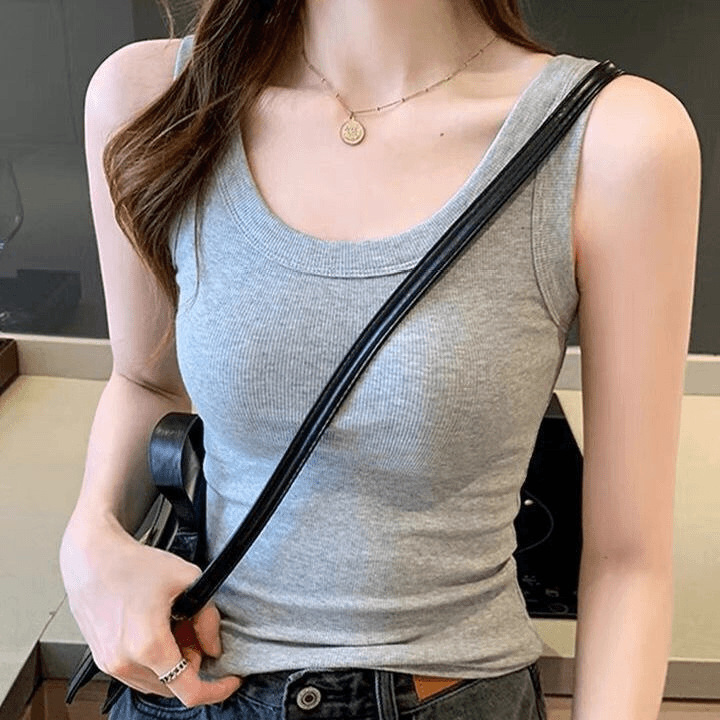 抖音爆款百搭防走光无袖内搭打底吊带背心女夏季修身显瘦外穿韩版 pic 16