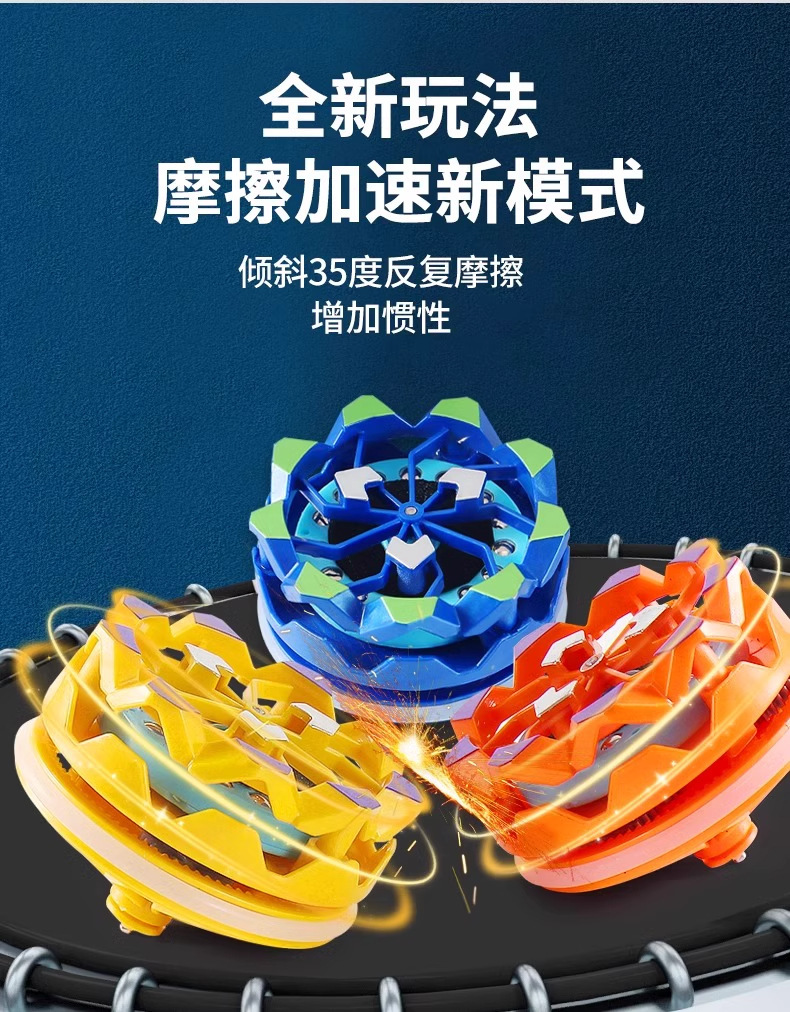 新款手持烟花陀螺会冒火的发光旋转爆旋陀螺对战解压玩具儿童男孩详情3