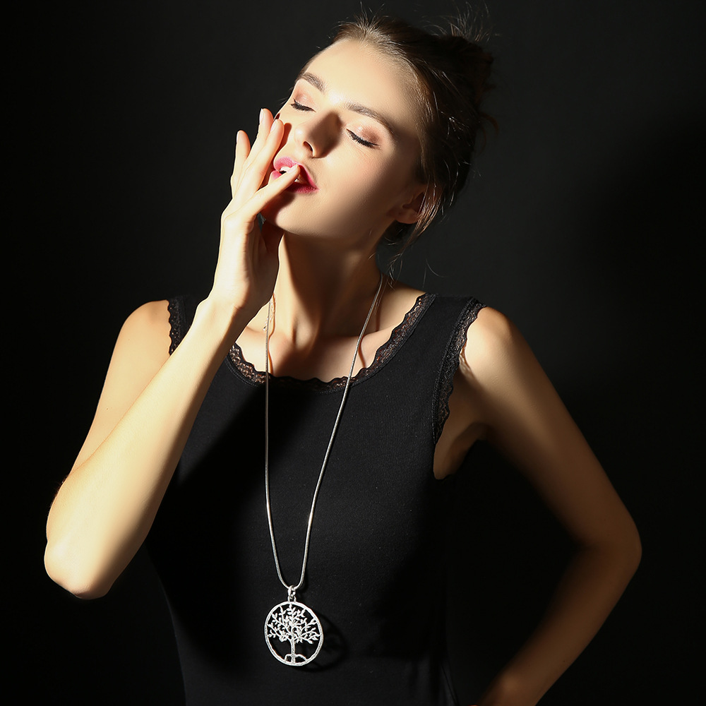 外贸饰品亚马逊速卖通欧美链条镂空生命树长款项链毛衣链时尚百搭详情4