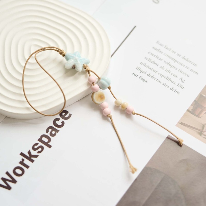 不掉色热销手机链挂件小物品陶瓷原创手机链串珠混款串珠手机链详情7