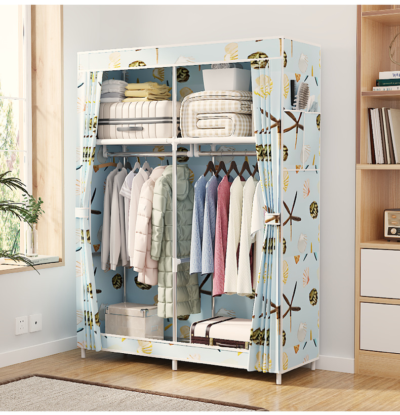 南美热销简易105款多功能防尘布衣柜家居卧室衣橱柜DIY组装收纳柜详情5