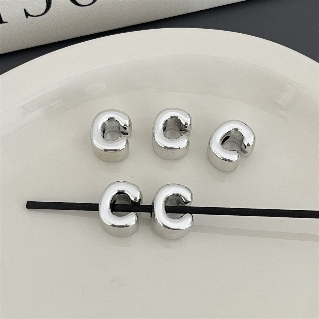 diy acrylic silver large-hole letter beads jewelry accessory package, hanging mobile phone chain accessory, stringing beads, scattering beads pic 8