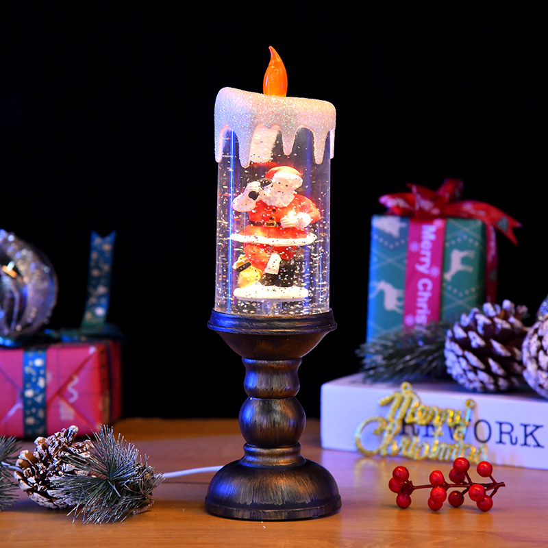 圣诞中号注水蜡烛创意小风灯夜灯摆件圣诞礼物圣诞元素内景带音乐详情11