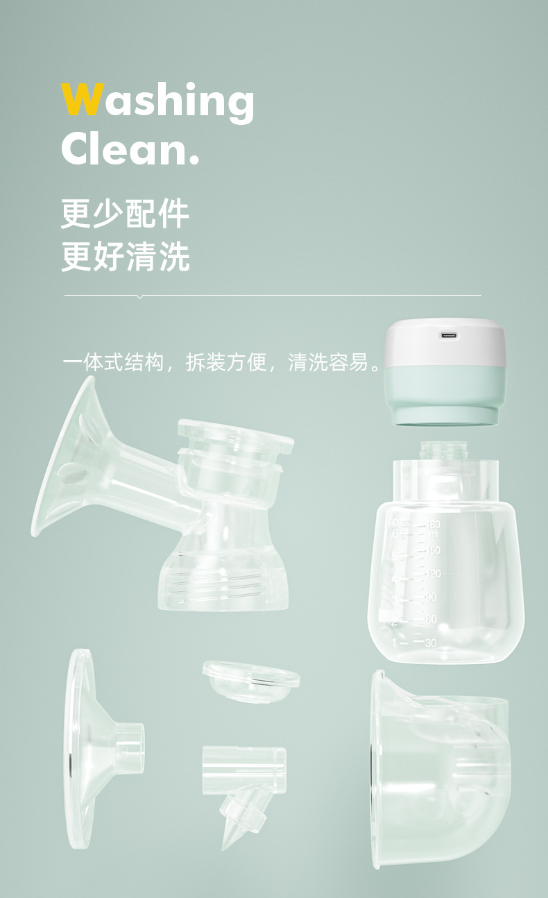 热销新款电动吸奶器二合一静音免手扶大吸力一体穿戴式BreastPump详情11