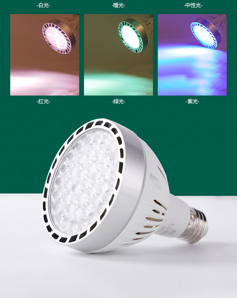 LED射灯PAR35W聚光灯泡轨道灯光源服装店商场酒店超市E27COB光源详情9