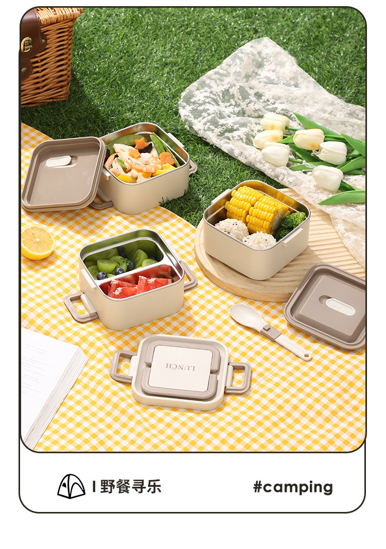 Factory direct sales of stainless steel lunch boxes, microwave ovens, multi-layered lunch boxes for office workers with meals, cross-border wholesale and consignment pic 23