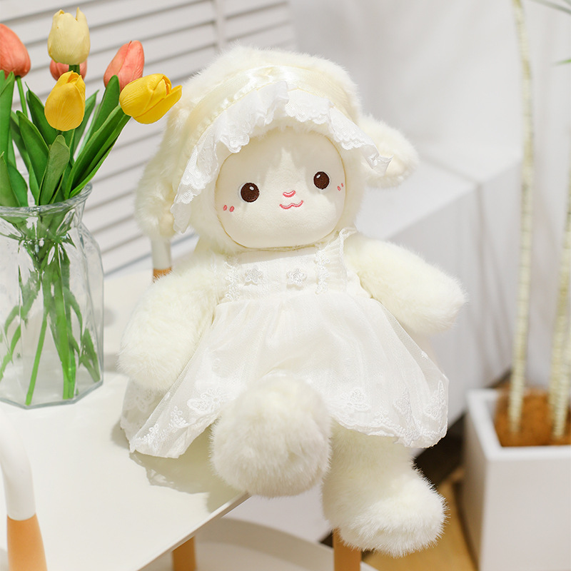 可爱跑跑奶芙晚安婚纱小羊毛绒公仔女孩睡觉抱枕玩偶儿童生日礼物详情20