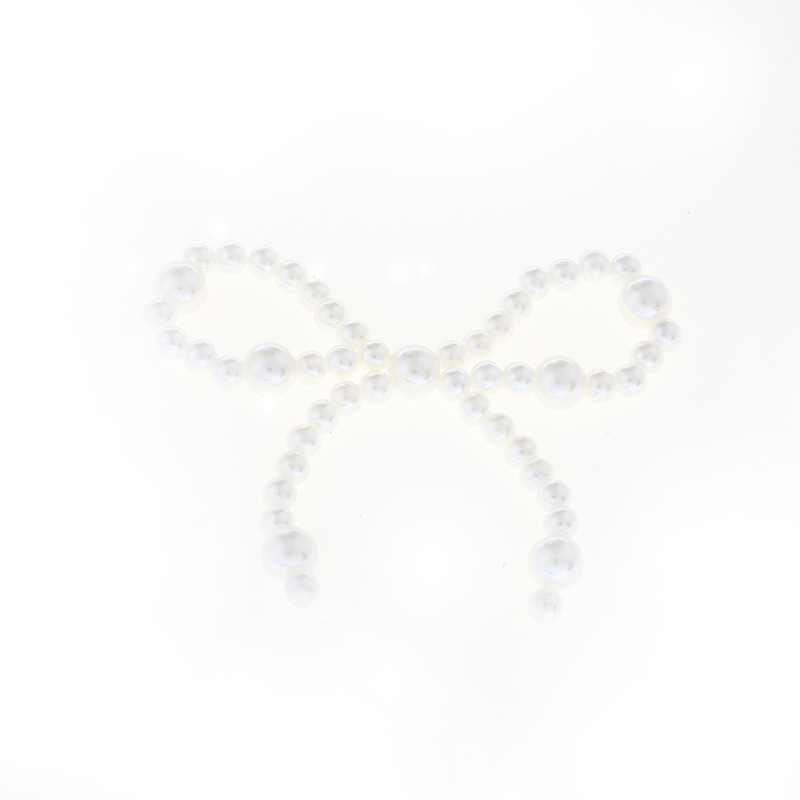 Factory direct sales of pearl bow accessories, retro imitation pearl knots, handcrafted beaded socks, hats and DIY accessories pic 6