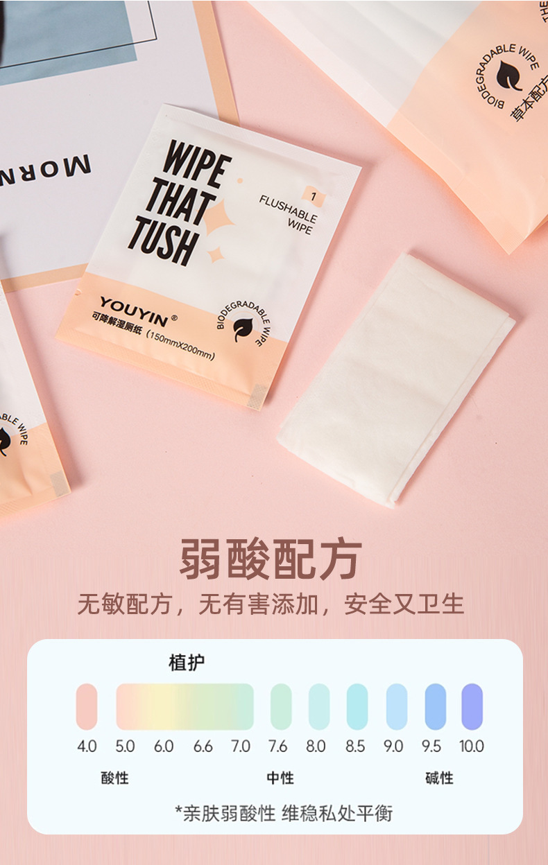 便携式单片湿厕纸独立包装男女通用抑菌可降解卫生巾湿巾纸家用便携清洁用品详情4