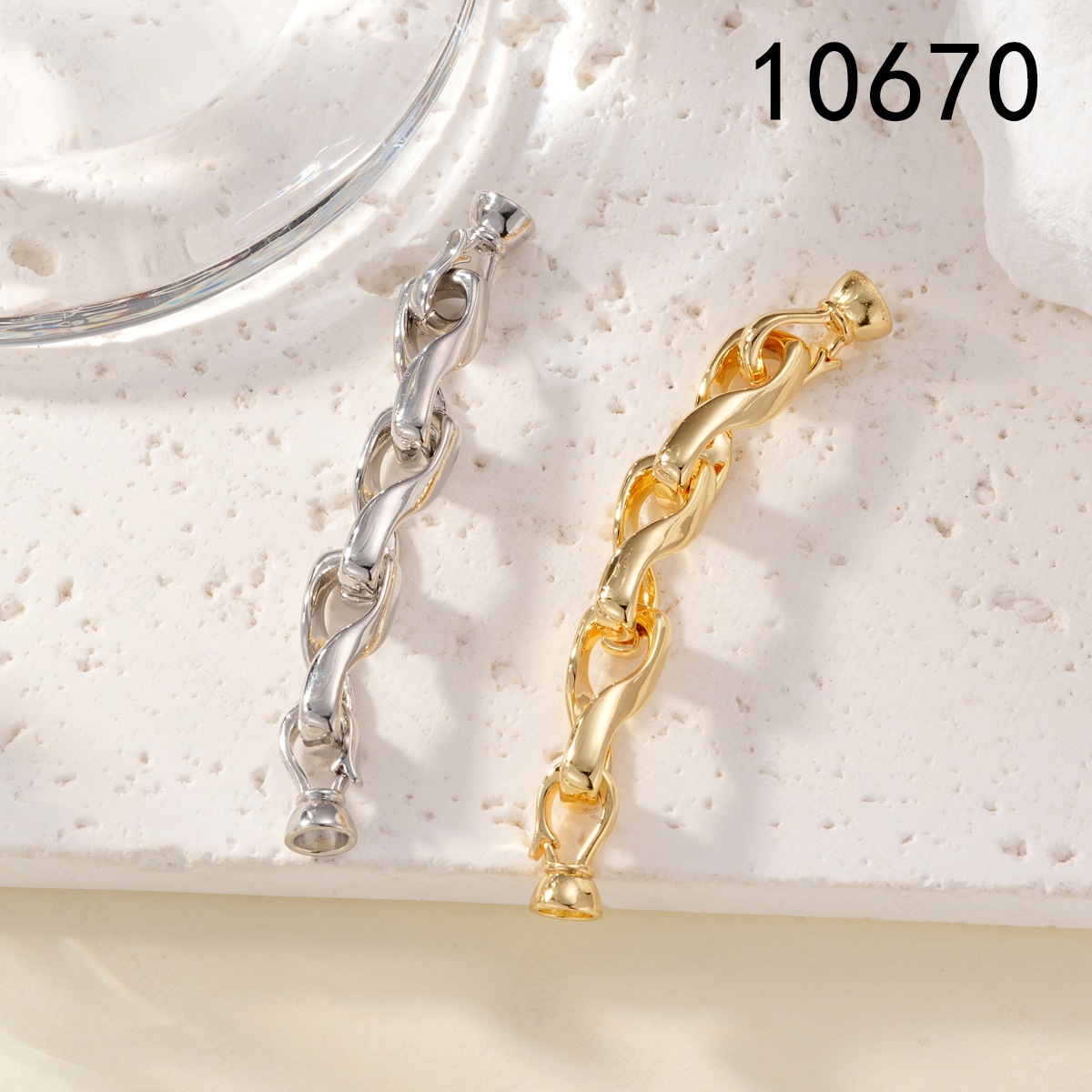 New smooth chain necklace clasp, copper-plated with real gold, retains color and exudes a high-end feel. DIY accessory for bracelet necklace clasp pic 3