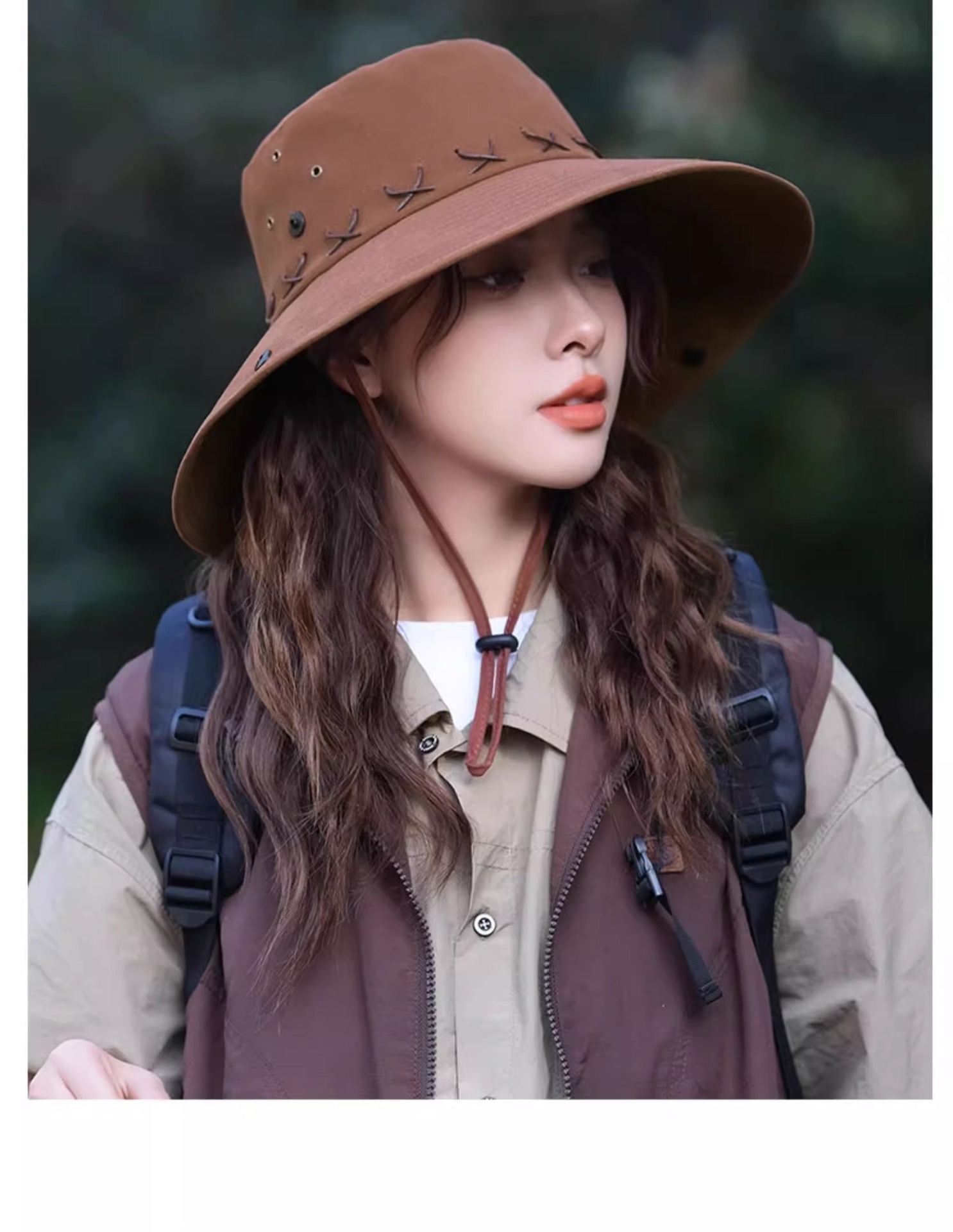 西部牛仔帽防晒帽女爬山户外渔夫帽太阳男遮阳帽子登山帽徒步儿童详情32