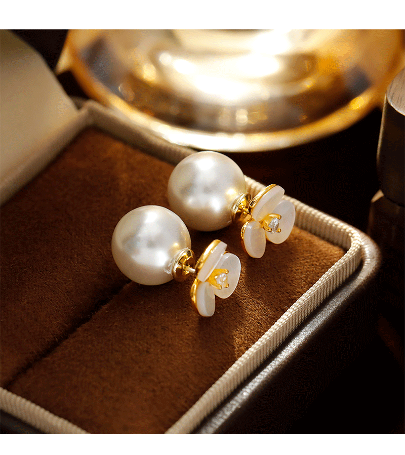 Hyacinth pequeño fresco flor pendientes uno dos vestir nicho alto sentido verano versátil moda perla nuevo estilo moda pendientes mujer pic 5