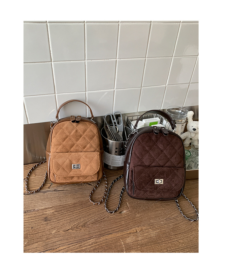 时尚小香风菱格链条女包新款绒面双肩包小众百搭手提包儒雅休闲包详情26