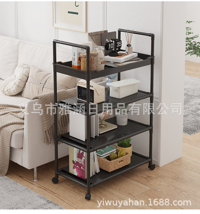 跨境多层收纳置物鞋架可移动客厅置物架书架多功能防尘鞋架储物架详情16