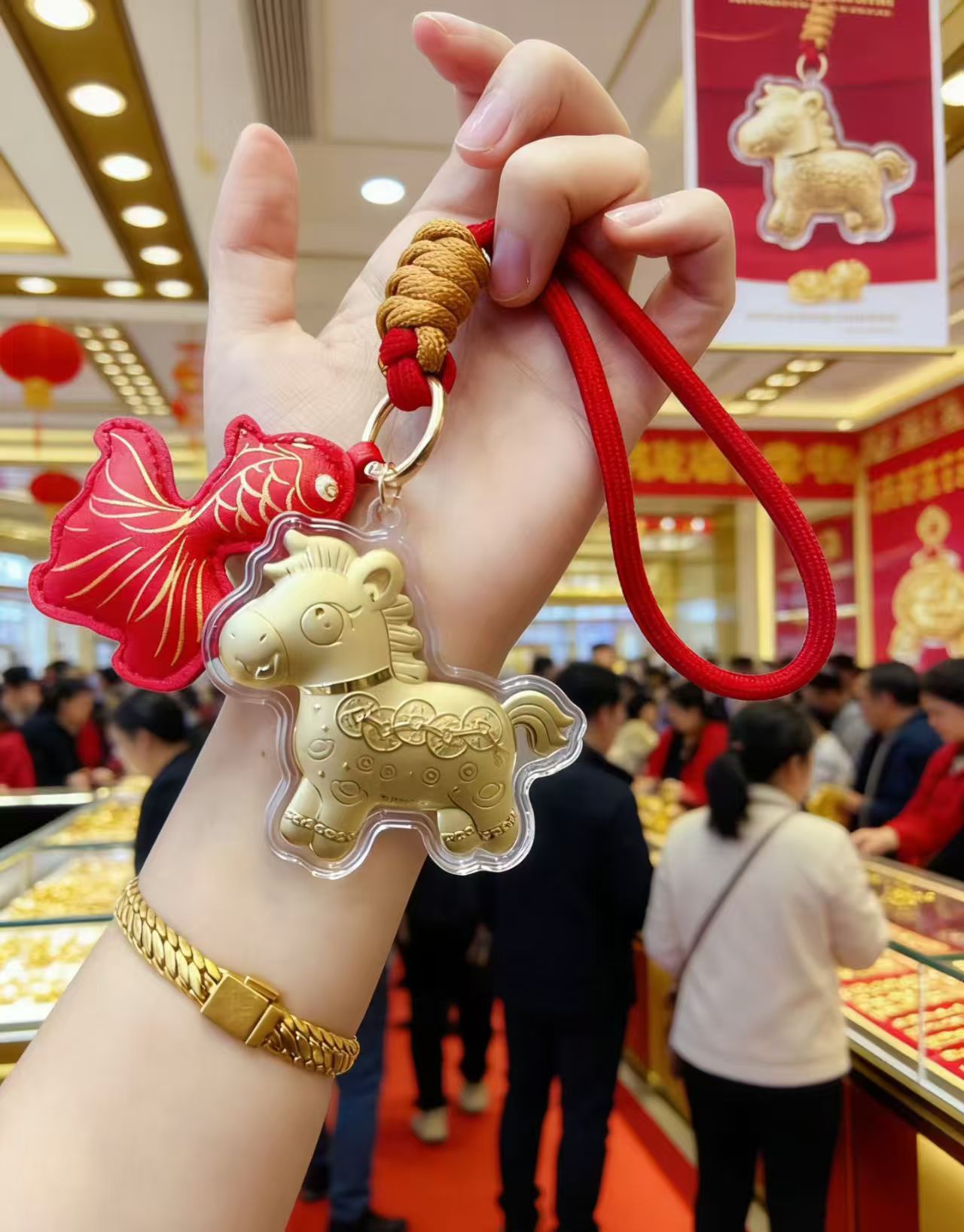 2026马年足金999马上有钱手机挂饰包包手机链挂饰钥匙扣挂件礼品详情8