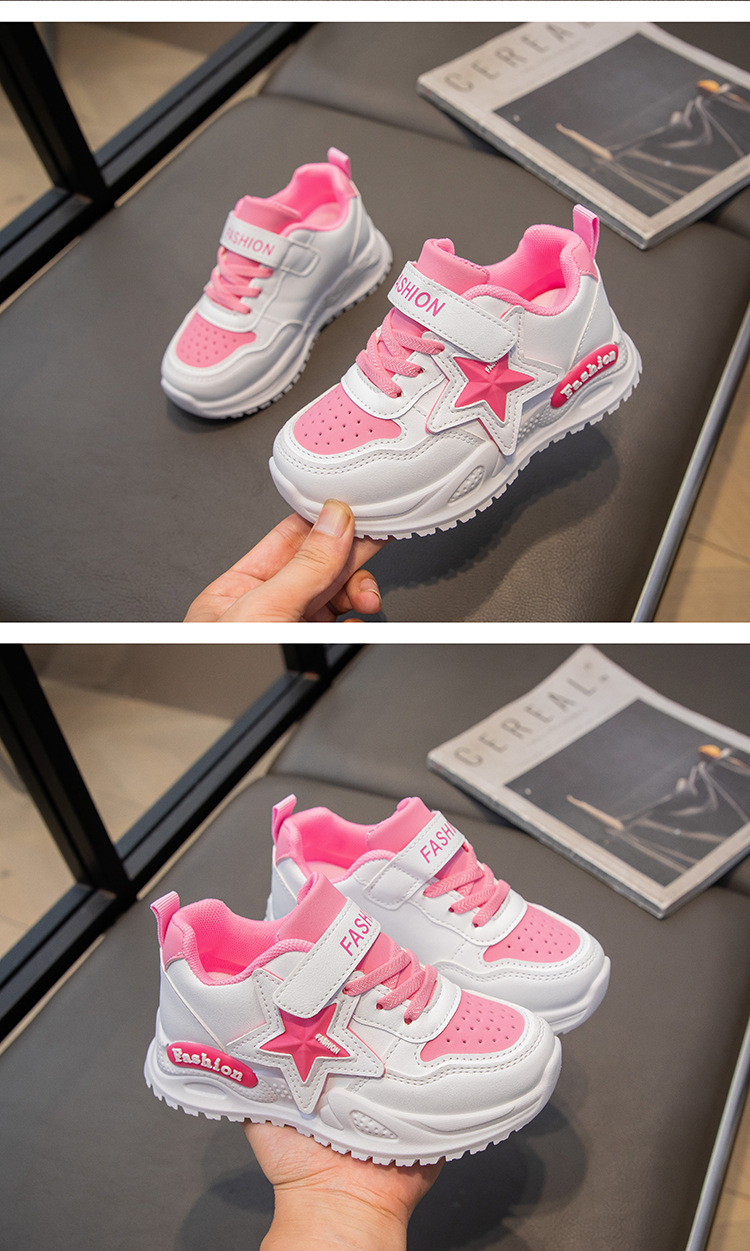 童鞋运动鞋皮面鞋子2024春秋新款儿童软底跑步鞋中大童女孩老爹鞋详情8