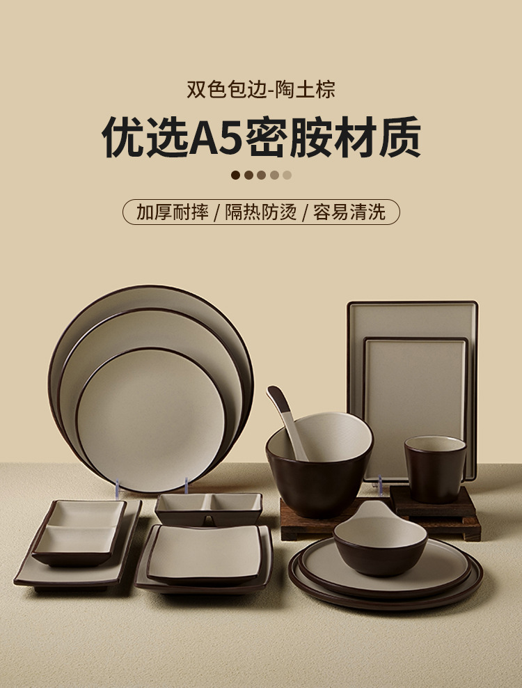 仿瓷餐具长方形火锅店专用盘子商用烧烤碟烤肉盘创意配菜密胺餐盘详情1