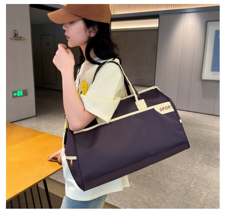 新款简约通勤手提旅行包牛津布加厚耐用运动健身包出差行李收纳袋详情31