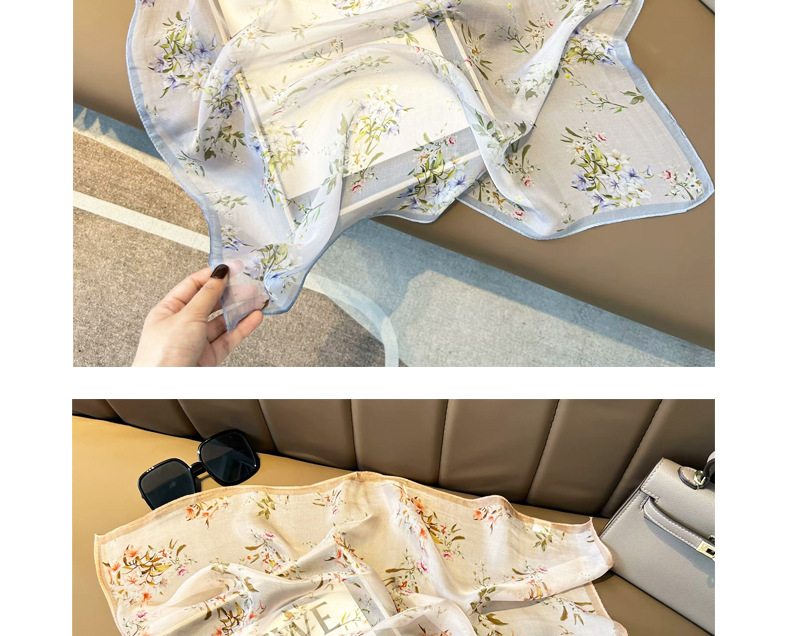 薄款丝巾70*70真丝雪纺丝巾碎花 100%桑蚕丝围巾女绑包小方巾批发详情10