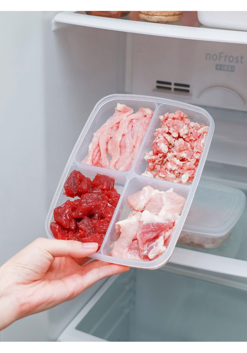 冰箱保鲜盒食品级批发日式家用塑料冻肉冷冻分格葱姜蒜密封保鲜盒详情13