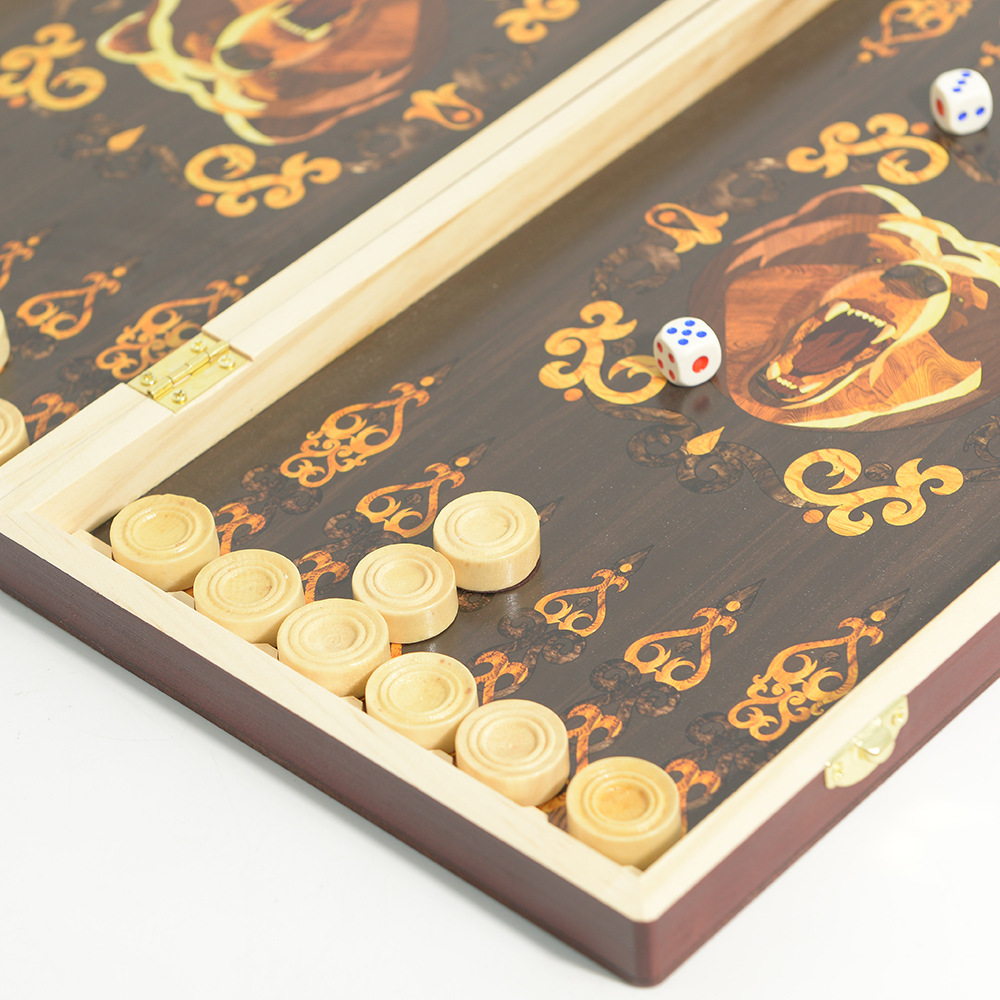 双陆棋动物熊桌游棋牌玩具娱乐派对多人木质可折叠收纳便携多尺寸详情13