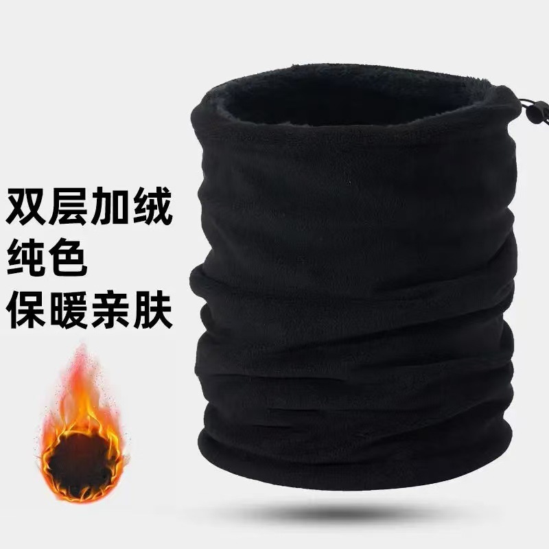 秋冬户外双层保暖防寒加绒骑行面罩纯色简约百搭护颈防风两用围脖详情25