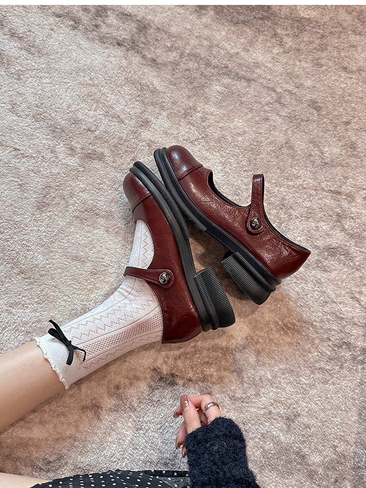 Q1-36法式复古厚底玛丽珍单鞋乐福鞋秋冬小众高级感小皮鞋女鞋黑详情21