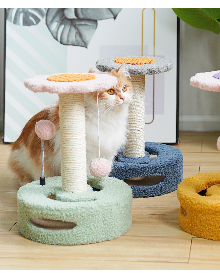 Cat climbing frames, small cat toys, cat scratch boards, cat jumping platforms, creative sunflower and sisal cat scratch posts, wholesale of cat supplies pic 11