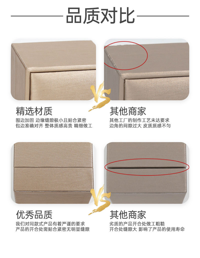 高端拉丝PU皮首饰盒戒指盒手镯礼盒项链吊坠饰品包装盒珠宝首饰盒详情4