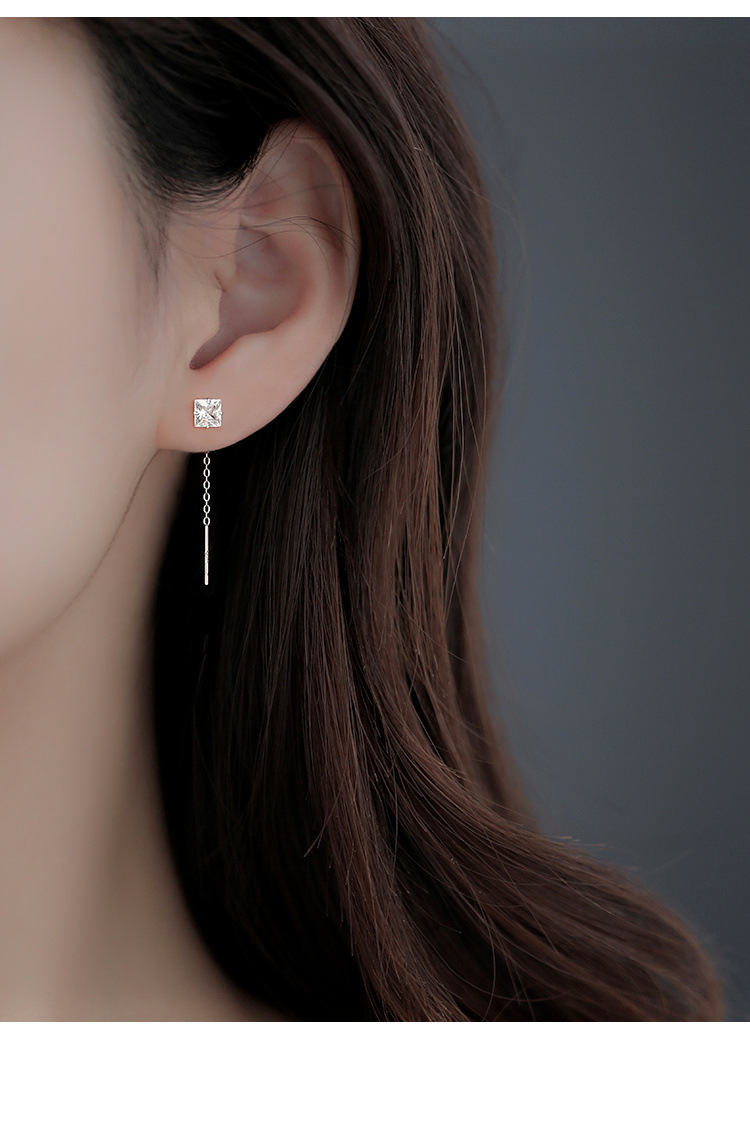 纯银锆石耳线批发爱心耳饰春夏闪钻星星耳钉高级感小众耳坠气质详情7