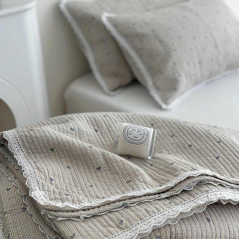 Lisa series, a three-piece set of all-cotton high-temperature sand-washed cotton bed cover, is skin-friendly, breathable and suitable for all seasons pic 13