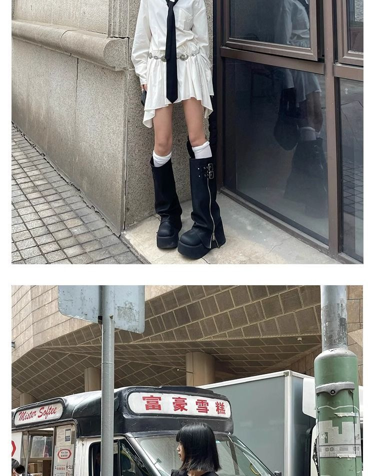 厚底裤管靴西部骑士靴2025新款爆款长筒靴女秋冬不过膝瘦瘦高筒靴详情11