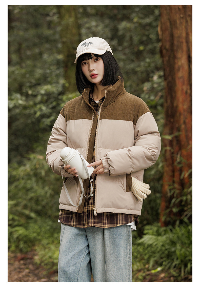 New winter fleece cotton-padded jackets for both men and women, thickened and warm cotton-padded jackets, couple bread jackets, and trendy color-blocked cotton-padded jackets pic 13
