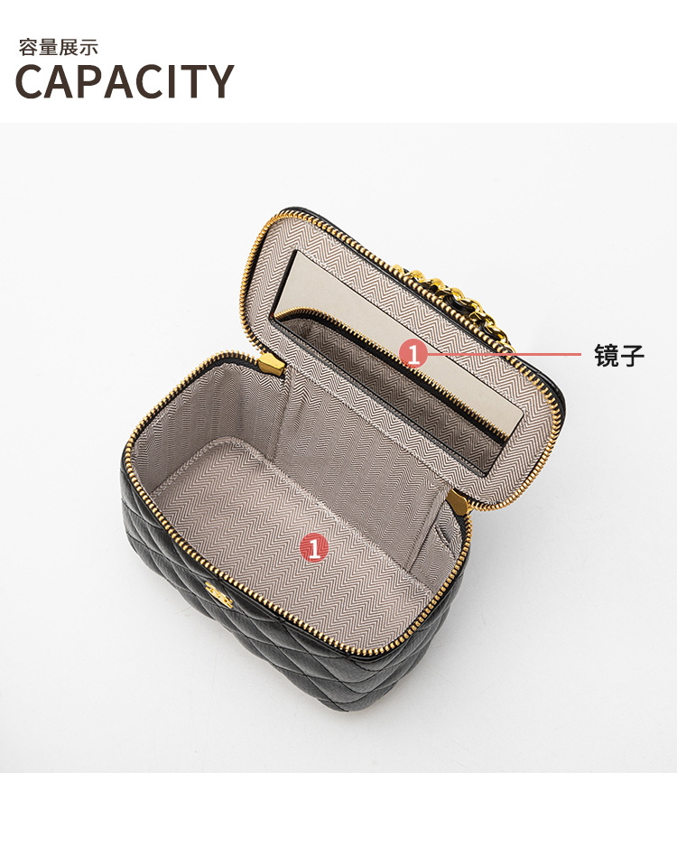 小香风盒子包包女士手提包2024新款时尚菱格链条包百搭单肩斜挎包详情7