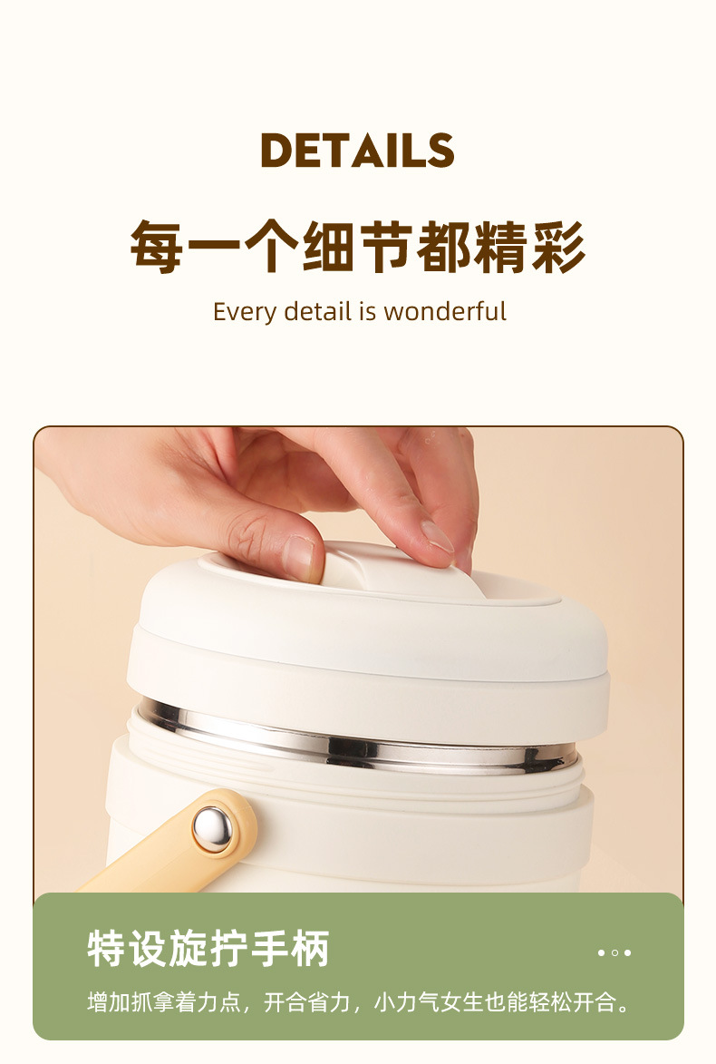 304 stainless steel vacuum insulated lunch box, large-capacity multi-layer insulated bucket for office workers, student lunch box, pot pic 14