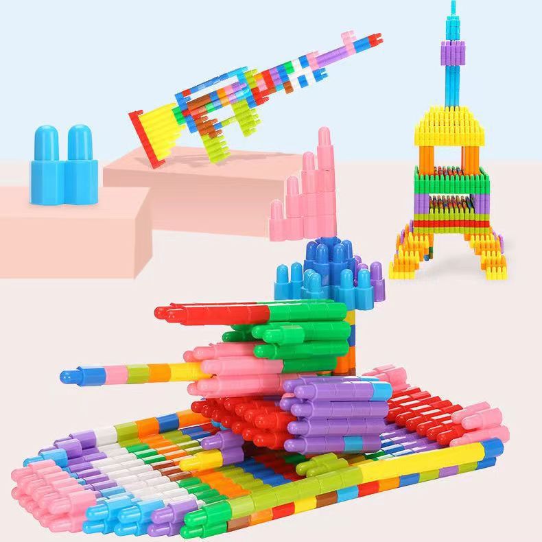 儿童大号火箭子弹头积木益智拼装玩具幼儿园男女宝宝早教DIY拼插详情3