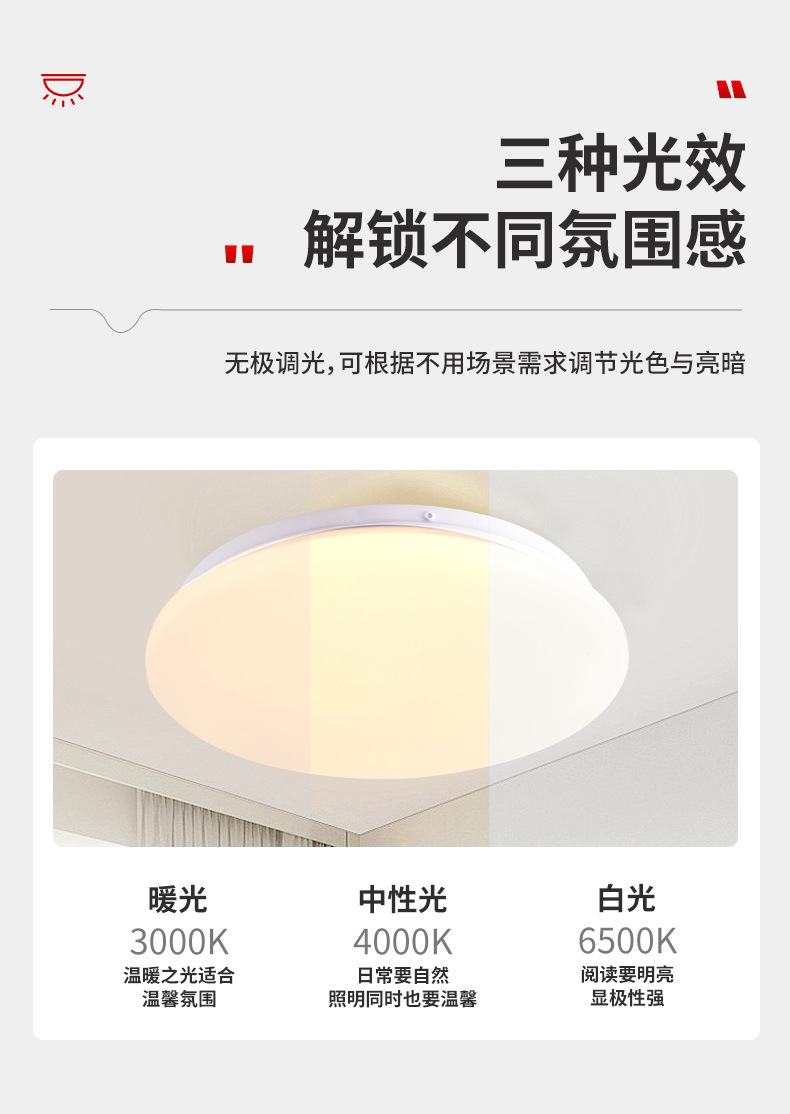 智能led感应吸顶灯 过道走廊灯楼梯楼道玄关家用灯人体雷达感应灯详情9