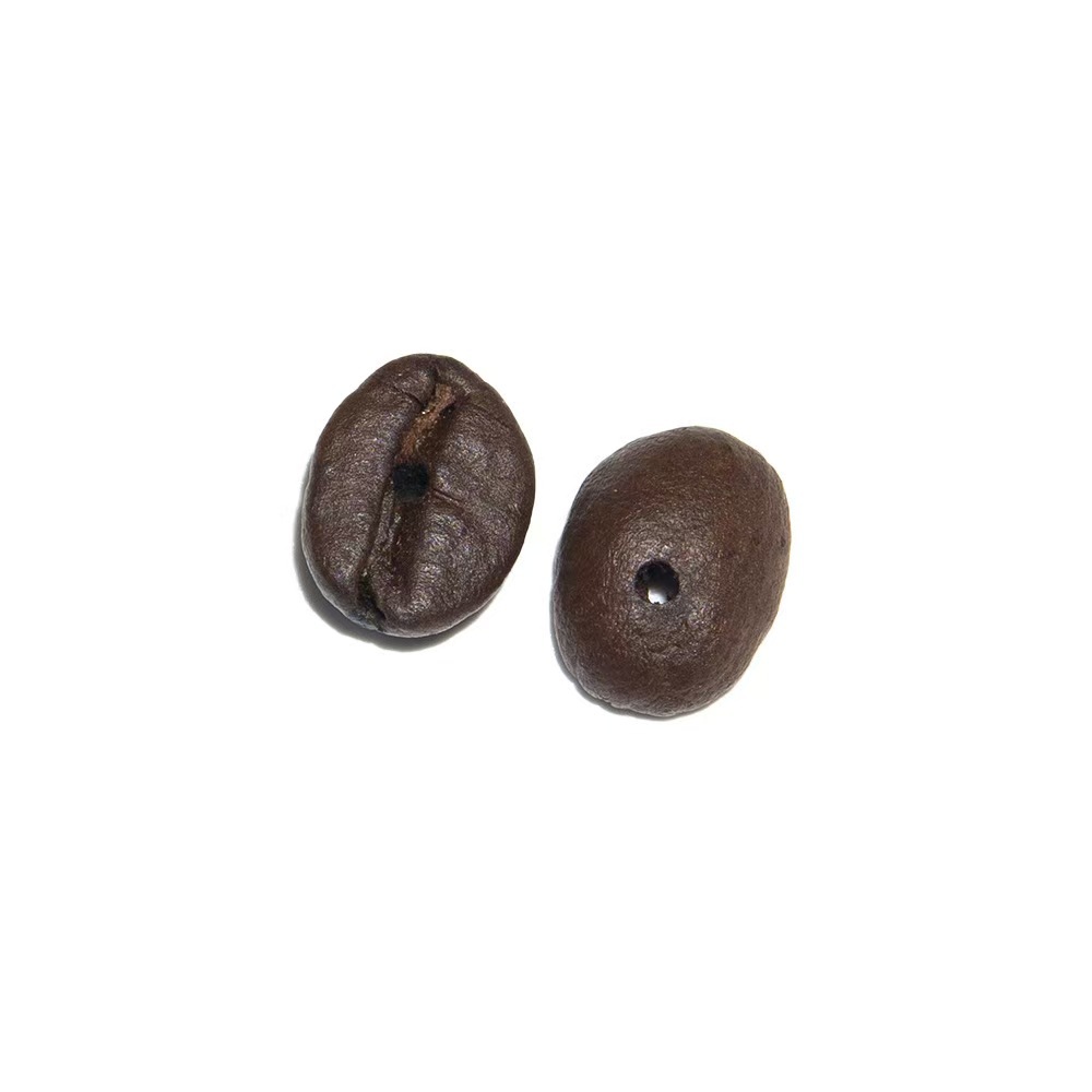 diy accessories with perforated natural coffee beans, spacer beads, loose beads, bracelets and strings, medium deep roasted round beads pic 3